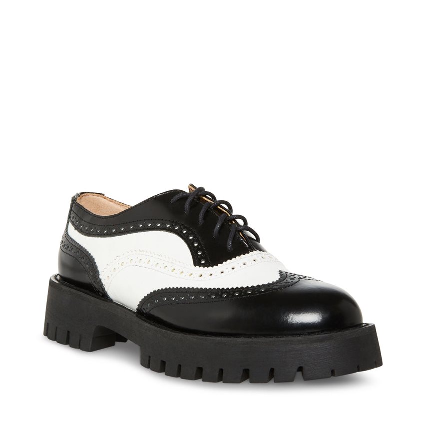 Zapatos Plataforma Steve Madden Lance Mujer Negras Blancas | ES OE1432